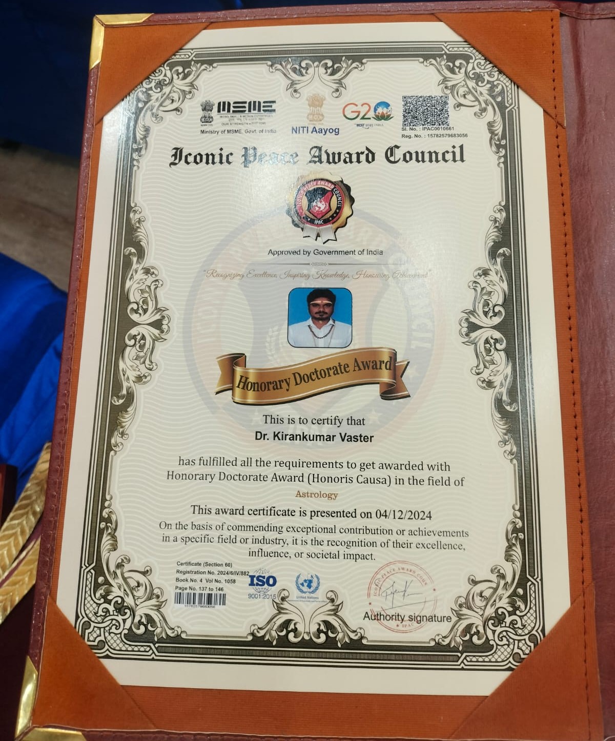 Doctorate Certificate